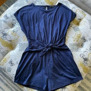 SHEIN navy Blue romper with open back